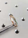 0.3ct Round Cut Simulated Emerald Infinity Wedding Band 14k Yellow Gold Plated