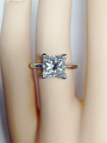 3Ct Princess Cut DVVS1 Diamond Engagement Solitaire Ring 14K White Gold Finish