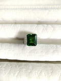 5ct Engagement Ring Green Emerald Cut Wide Solitaire Women 14k White Gold Finish