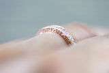 Antique Vintage Wedding Ring Band 1.2ct Round Cut Diamond 14k Rose Gold Finish
