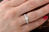 Accents Solitaire Engagement Ring 2.5ct Round Cut Diamond 18k White Gold Finish