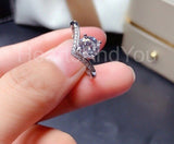 0.5ct Round Cut Moissanite Curved Women Engagement Ring 14k White Gold Plated