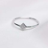 0.1ct Round Cut Diamond Engagement Ring Minimalist Cluster 14k White Gold Finish