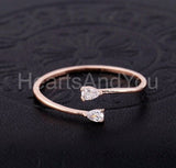 0.4ct Pear Cut Simulated Diamond Bypass Engagement Ring 14k Rose Gold Plated