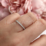0.45ct Round Cut Moissanite Half Eternity Wedding Band 14k White Gold Plated