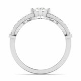 1.3ct Round Cut VVS1 Diamond Bat Design Engagement Ring 14k White Gold Finish