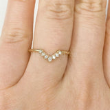 0.5ct Round Cut Moissanite Curved Women Engagement Ring 14k Yellow Gold Plated