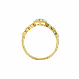 2.1ct Engagement Ring Round Cut Diamond Accent Halo Design 14k YellowGold Finish