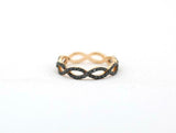 Infinity Twist Eternity Wedding Band 1ct Round Black Diamond 14k RoseGold Finish