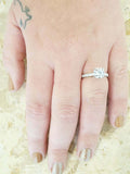 2.3ct Engagement Ring Round Cut Diamond Solitaire with Accent 14k WhiteGold Over