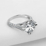 2.8ct Round Cut Diamond Engagement Ring Solitaire with Accent 14k WhiteGold Over