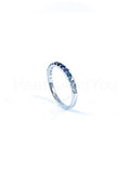 0.2ct Round Cut Simulated Sapphire Minimalist Wedding Band 14k White Gold Plated