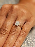 0.3ct Emerald Simulated Diamond Solitaire Engagement Ring 14k Yellow Gold Plated