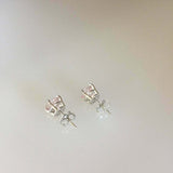 2.4ct Round Cut Morganite Classic Solitaire Stud Earrings 14k White Gold Finish