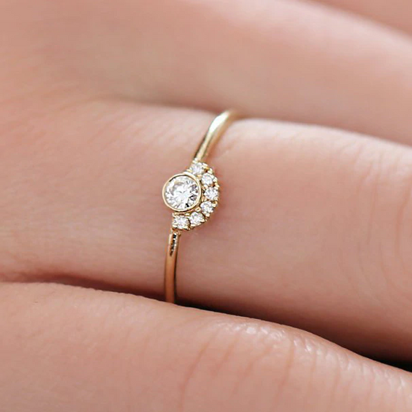 0.4ct Round Cut Diamond Engagement Ring 14k Yellow Gold Over Solitaire for Women