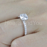 2.1ct Round Cut Moissanite Bridal Set Solitaire with Accent 14k WhiteGold Plated