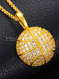 2ct Round Moissanite Basketball Hip Hop Pendant 14k Yellow Gold Plated NO CHAIN