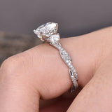 2.2ct Round Cut Moissanite Infinity Women Engagement Ring 14K White Gold Plated