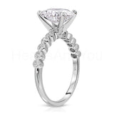 2.2ct Oval Simulated Diamond Solitaire with Accents Ring 14k White Gold Plated