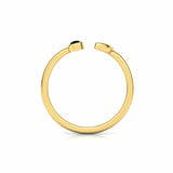 0.2ct Round Cut Black Diamond Engagement Ring Smiley Face 14k Yellow Gold Finish