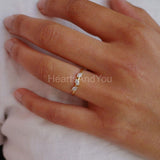 0.3ct Marquise Simulated Diamond Trilogy Engagement Ring 14k Yellow Gold Plated