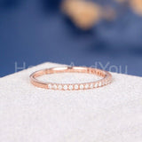 0.2ct Round Cut Moissanite Half Eternity Women Wedding Band 14k Rose Gold Plated