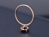 0.5ct Pear Cut Red Garnet Halo Solitaire Engagement Ring 14k Rose Gold Finish