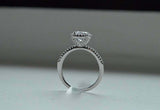 Halo Solitaire with Accents Engagement Ring 2ct Round Diamond 14k WhiteGold Over