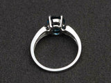 2.3ct Engagement Ring Oval London Blue Topaz Diamond Accent 14k WhiteGold Finish