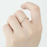 0.03ct Round Cut VVS1D Diamond Wedding Band Ring Minimalist 14k Yellow Gold Over