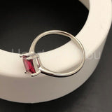 0.5ct Princess Cut Simulated Ruby Solitaire Engagement Ring 14k WhiteGold Plated