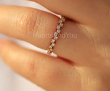 0.3ct Round Cut Moissanite Eternity Women Wedding Band 14k Yellow Gold Plated