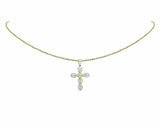 2ct Round Cut Diamond Mariner Link Cross Pendant 14k Yellow Gold Finish NO CHAIN