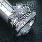 2.5ct Round Cut Diamond Engagement Ring 14k White Gold Finish Floral Bridal Set