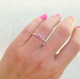 0.5ct Round Cut Ruby Trilogy Ball Solitaire Engagement Ring 14k White Gold Over