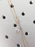 1ct Round Cut Moissanite Solitaire Pendant with Chain 14k Rose Gold Plated