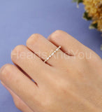 0.3ct Marquise Simulated Diamond Minimalist Wedding Band 14k Yellow Gold Plated