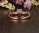 0.5ct Cushion Simulated Diamond Solitaire Engagement Ring 14k Rose Gold Plated