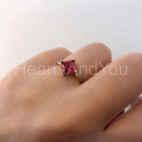 0.5ct Princess Cut Simulated Ruby Solitaire Engagement Ring 14k WhiteGold Plated