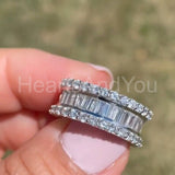 2.5ct Baguette Cut Simulated Diamond Channel Set Wed Band 14k White Gold Plated