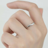 0.14ct Round Cut Diamond Wedding Band Dainty Minimalist 14k White Gold Finish