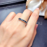 0.2ct Round Simulated London Blue Topaz Half Eternity Band 14k White Gold Plated