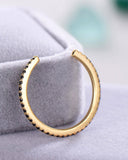 2Ct Round Cut Black Diamond Open Ended Wedding Band Ring 14K Yellow Gold Finish