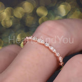 0.5ct Round Cut Moissanite Half Eternity Milgrain Band 14k Rose Gold Plated