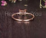 1ct Baguette Cut Simulated Morganite Solitaire Accents Ring 14k Rose Gold Plated