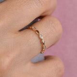 Vintage Half Eternity Wedding Band 0.5ct Round Cut Diamond 14k YellowGold Finish