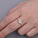 2.3ct Oval Cut Peach Morganite Engagement Ring Diamond Accent 14k Rose Gold Over