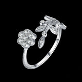 1.5ct Round Cut Diamond Engagement Ring 14k White Gold Finish Leaf Open Design