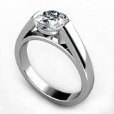 1ct Round Cut Diamond Stylish Solitaire Engagement Ring 14k White Gold Finish