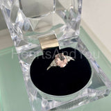 0.5ct Oval Cut Simulated Peach Morganite Petite Engage Ring 14k WhiteGold Plated